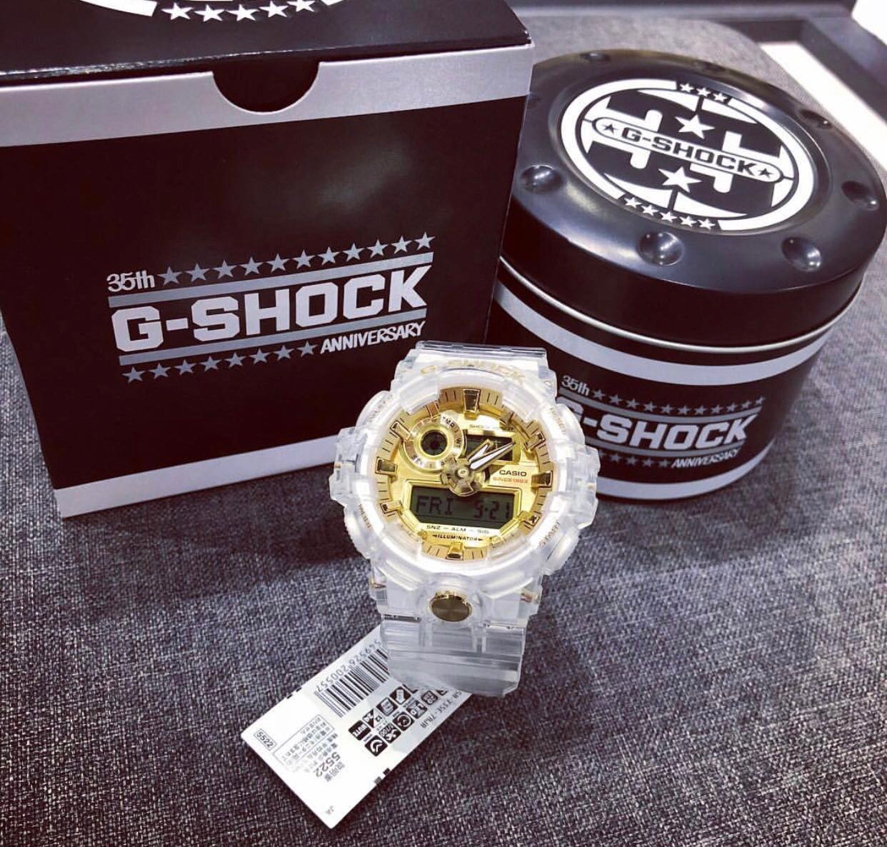 g shock clear and gold