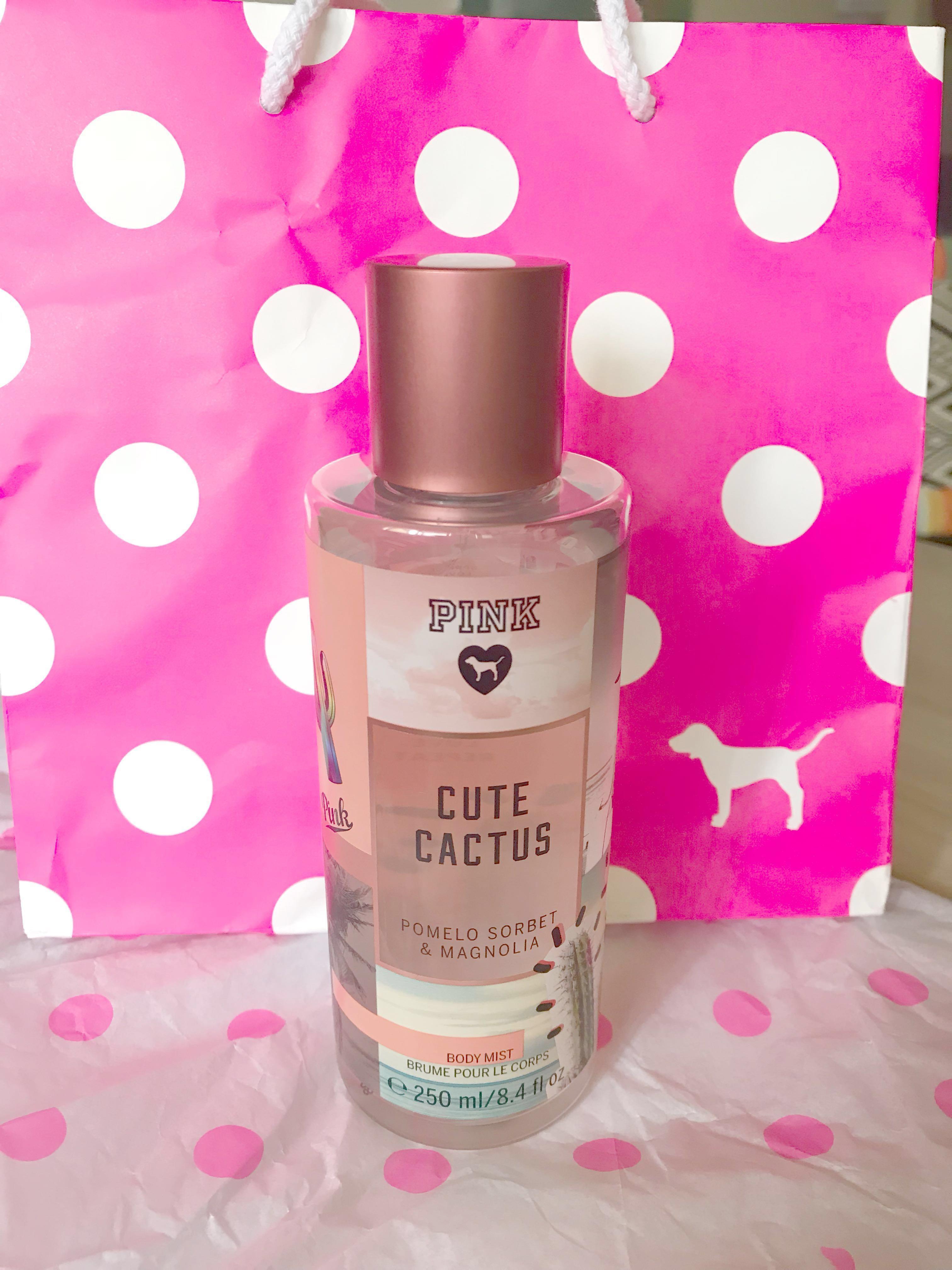 Pink cute cactus deals body mist