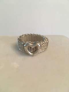 Authentic Tiffany & Co mesh heart ring