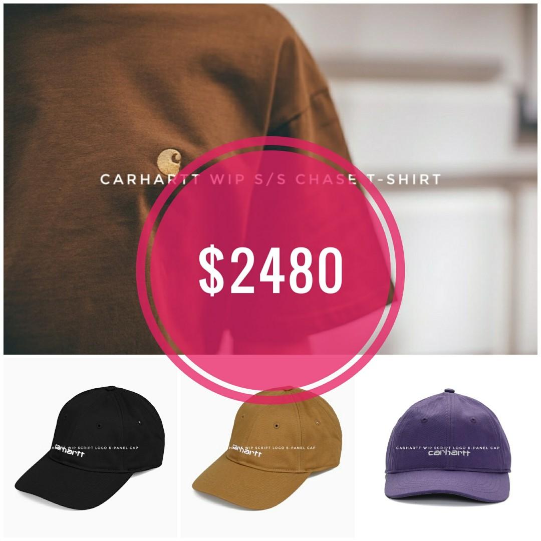 carhartt wip logo 6 panel cap