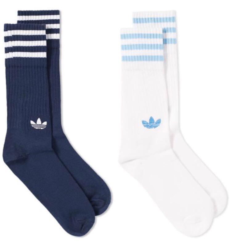 Adidas Crew Socks (Baby blue \u0026 Navy 