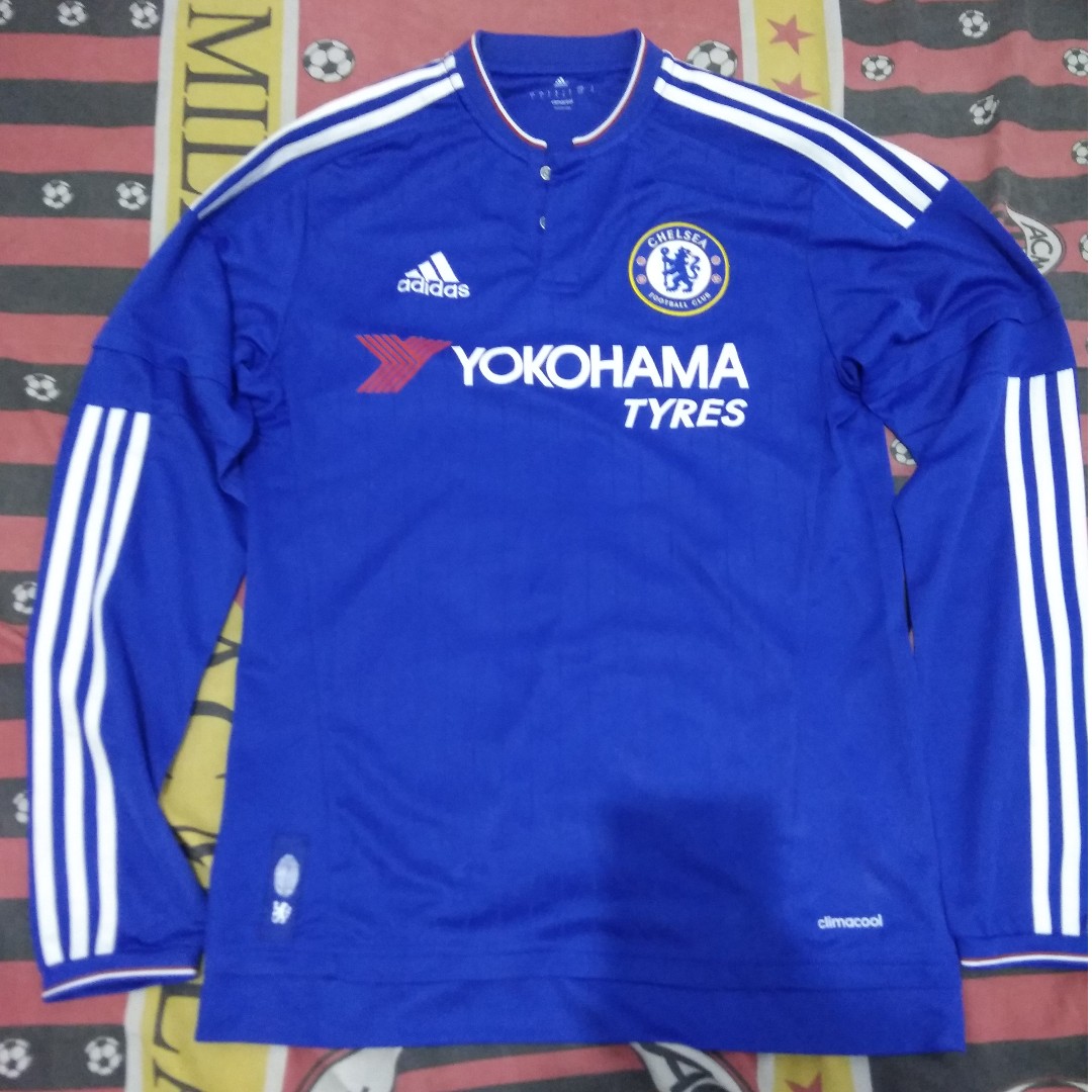 Adidas Jersey Chelsea Home 2015 Lengan Panjang Size S Ori Fesyen Pria Pakaian Di Carousell
