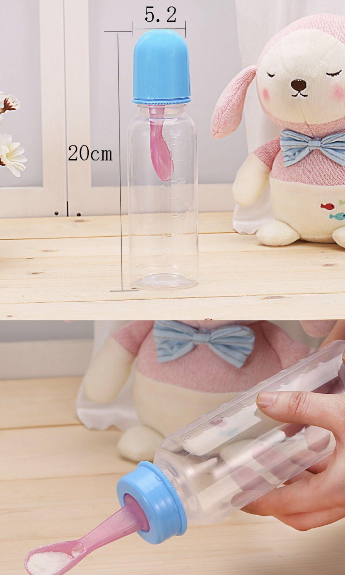 Baby Silicone Squeeze Feeding Bottle With Spoon Food Rice Cereal