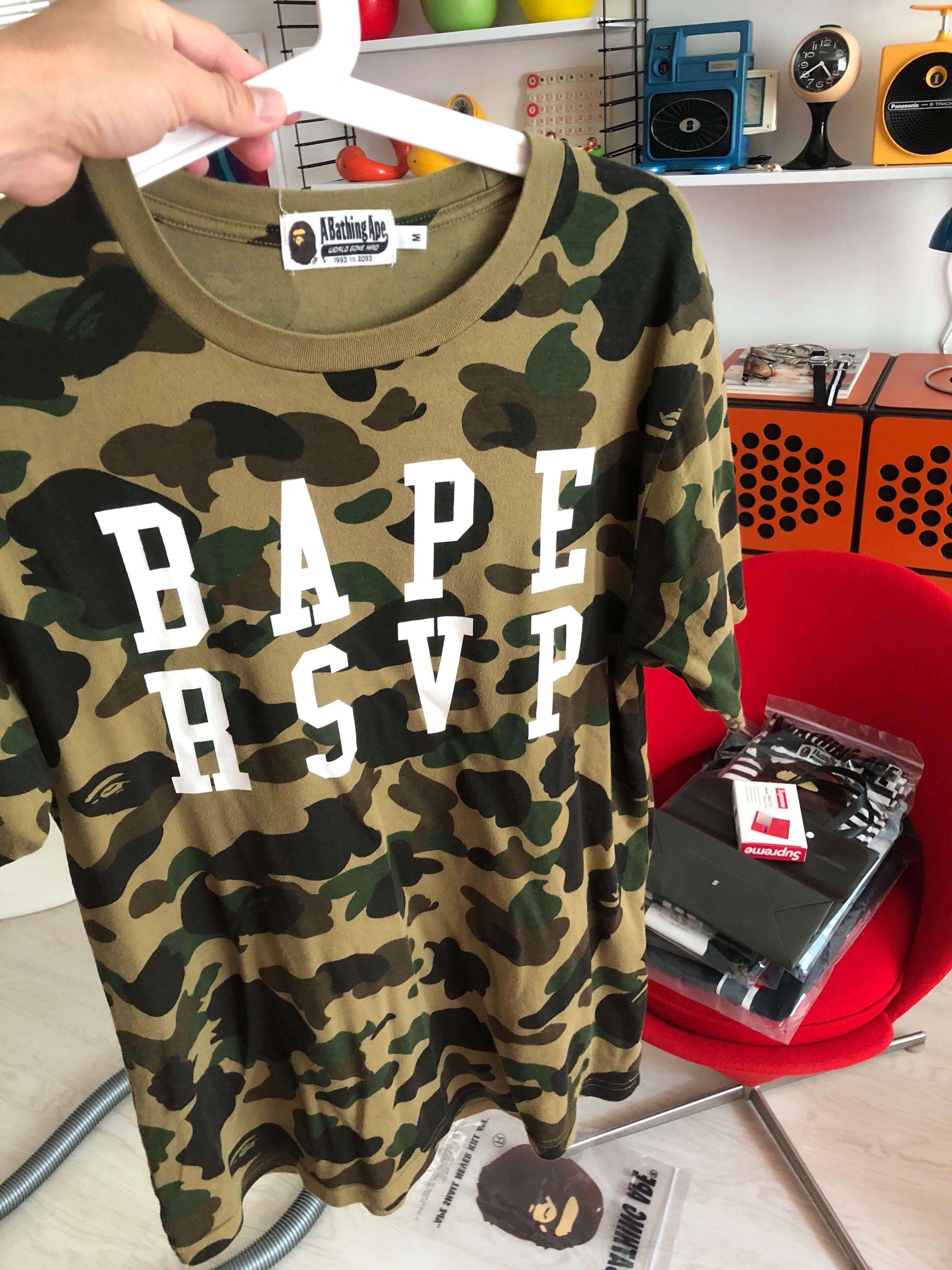 Bape x RSVP 1st Camo Tee off white adidas nike supreme Men s Fashion Tops Sets Tshirts Polo Shirts on Carousell