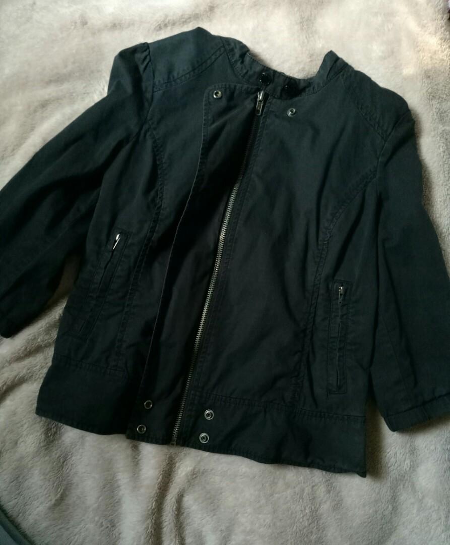Black Denim Jacket (Category: Coats, Jackets and Outerwear) located in Marikina City. Submitted by threefty (Listing ID 191426161, Image 2). Description: Black Denim rider Jacket Zip up No flaws Fits XS to Small For petite.