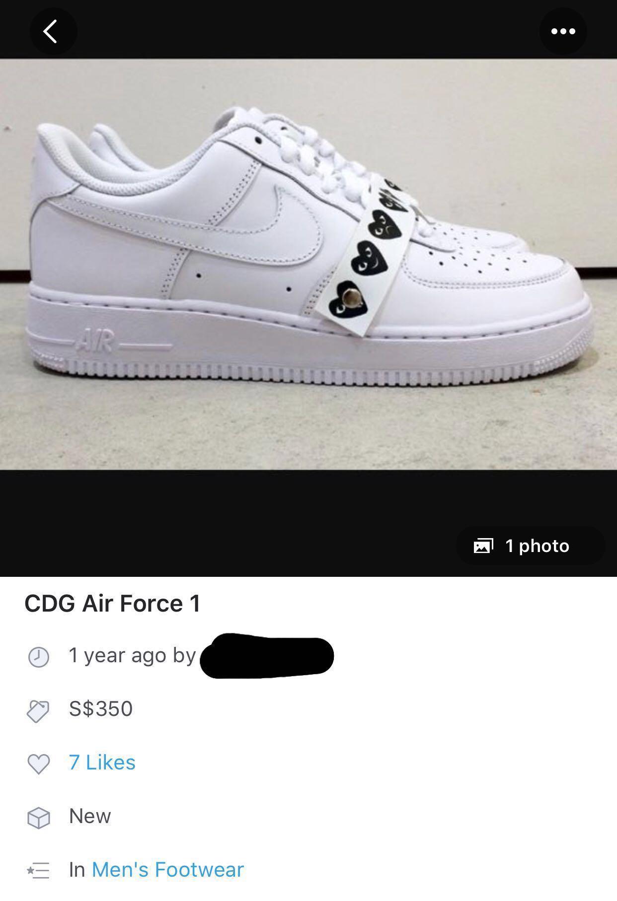 Cdg x Nike af1, Men's Fashion, Footwear, Sneakers on Carousell