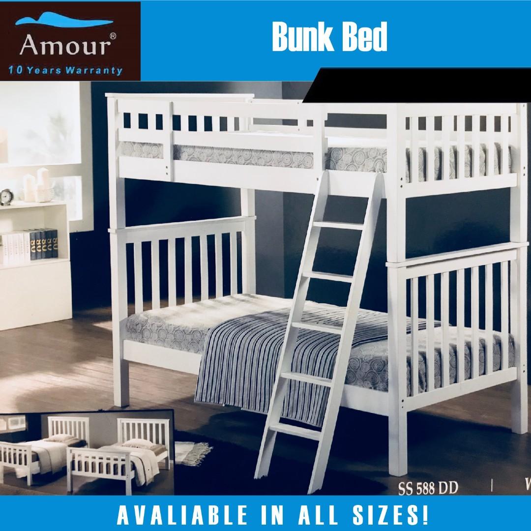 Detachable Solid Wood Single Bunk Bed Double Deck Bed Furniture
