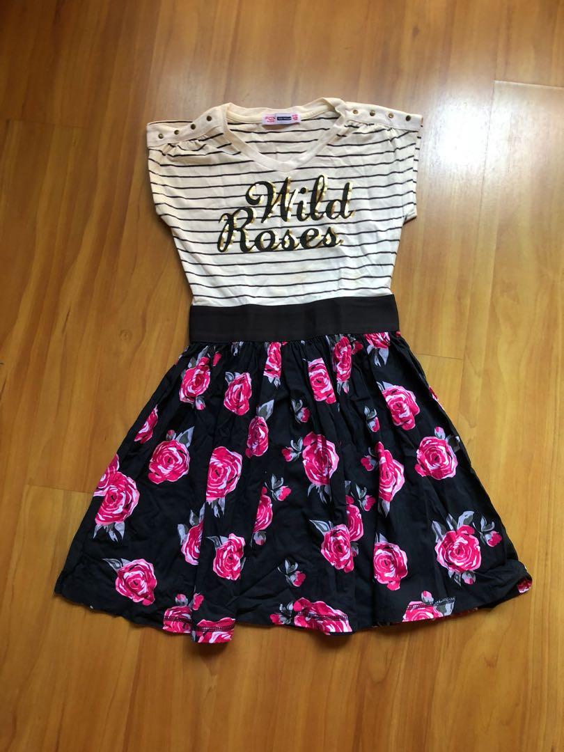 Fox Kids Wild Roses Dress Babies Kids Girls Apparel 8 To 12 Years On Carousell