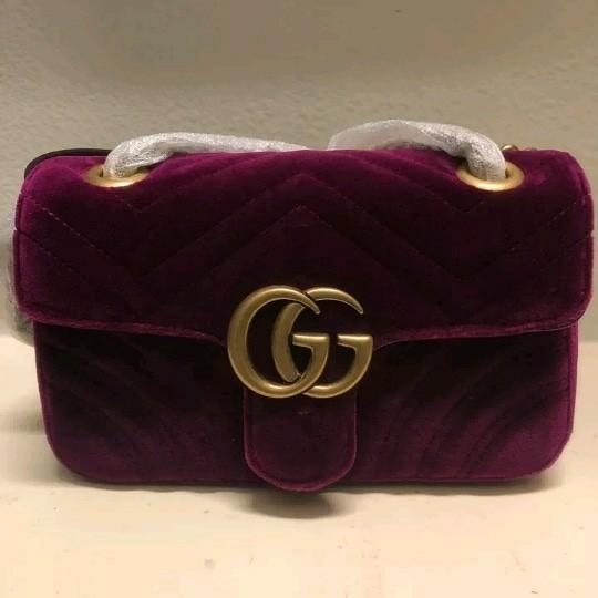 Gucci gg marmont velvet purple RARE 