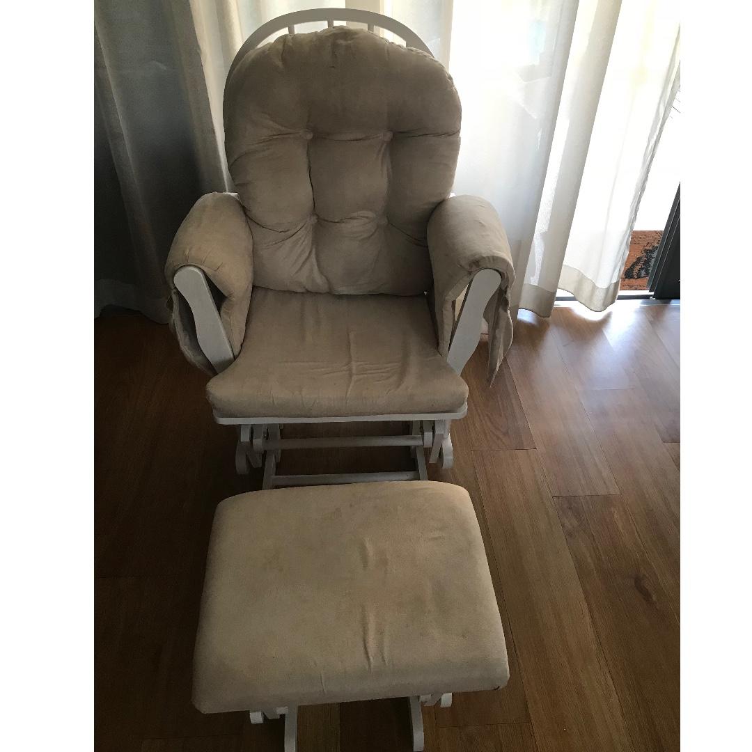 nursery rocking chair and footstool