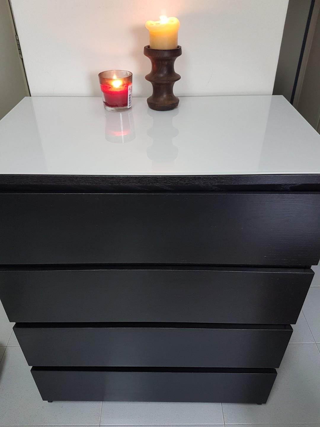 Ikea Malm Chest 4 Drawers With Glass, Malm Dresser Glass Top Replacement