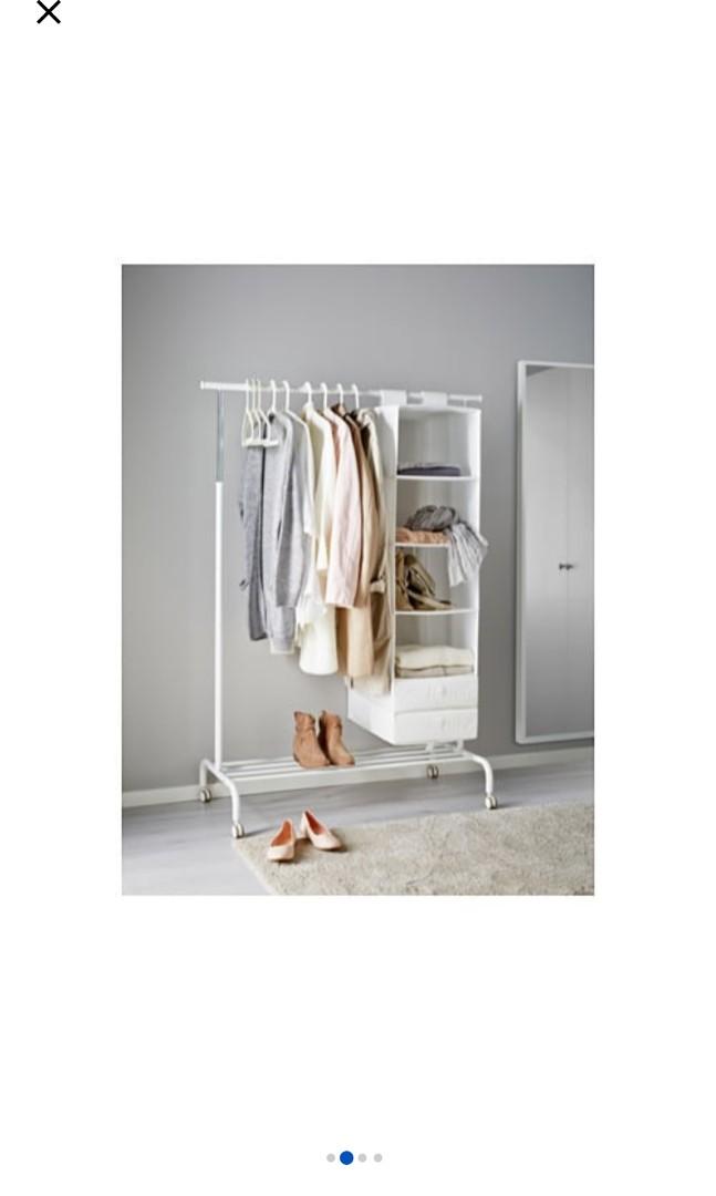 IKEA Rigga Clothes Rack Furniture Home Living Furniture Shelves Cabinets Racks on Carousell