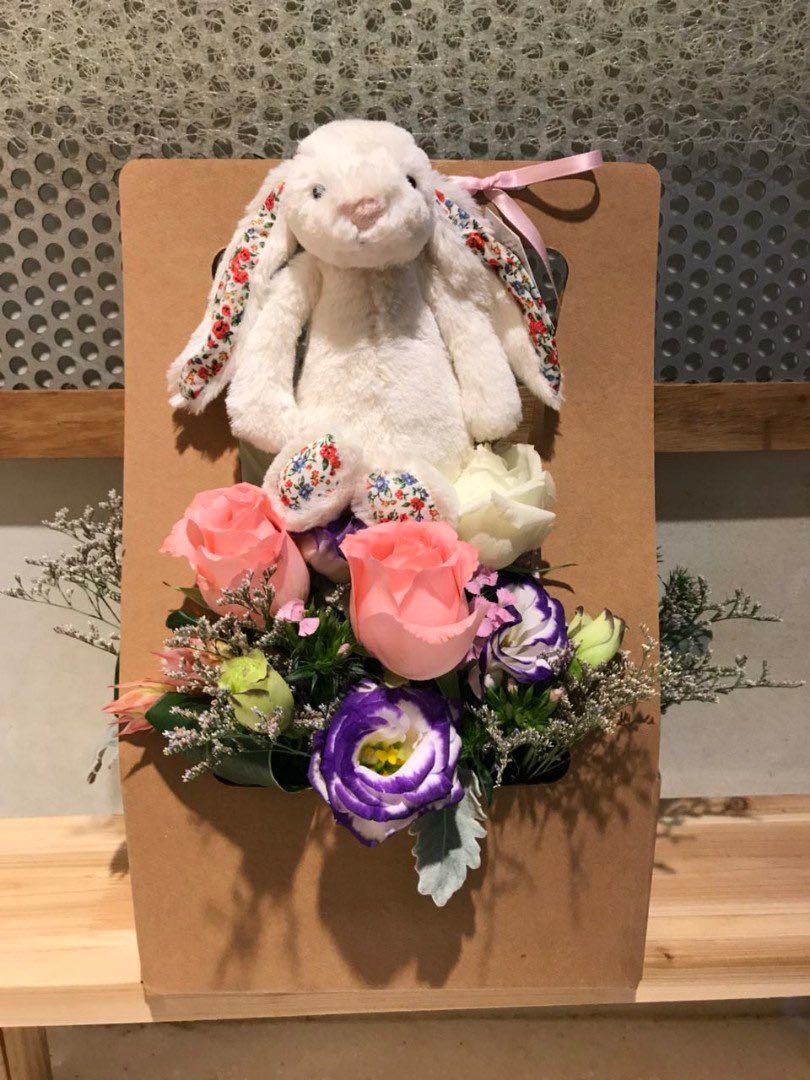 jellycat bunny with flower ears