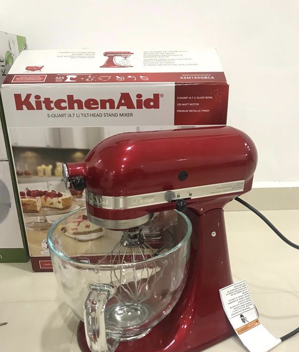 Kitchenaid Ksm155gbca 5 Qt Artisan Design Series With Glass Bowl Kitchenaid Ksm155gbca 5 Qt Artisan Design Series With Glass Bowl Candy Apple Red Home Appliances Kitchenware On Carou