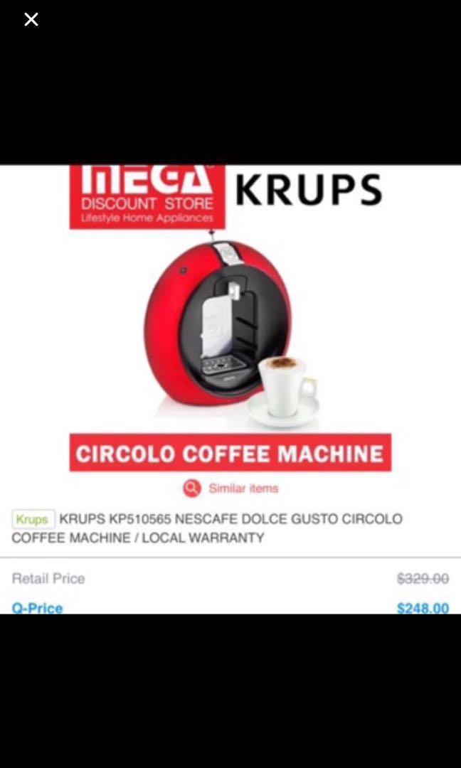 Krups Nescafe Dolce Gusto Circolo Coffee Machine, TV & Home Appliances, Kitchen Appliances
