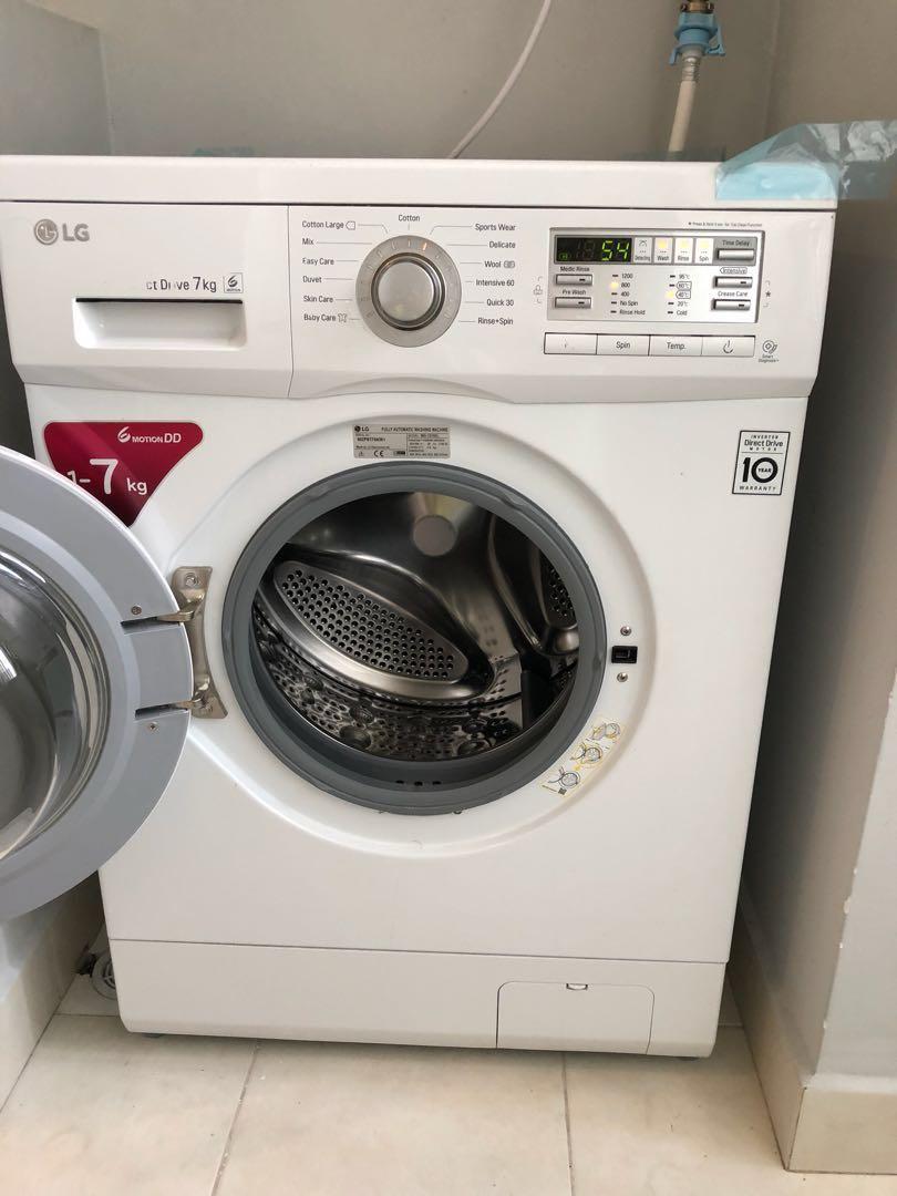 Lg Front Load 7kg Washing Machine 2 Years Old Home Appliances Cleaning Laundry On Carousell