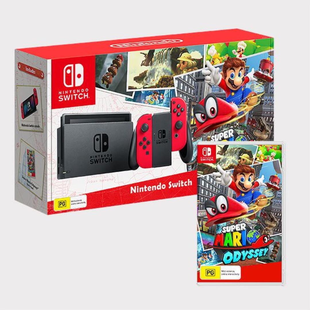 Nintendo switch and sale mario odyssey bundle