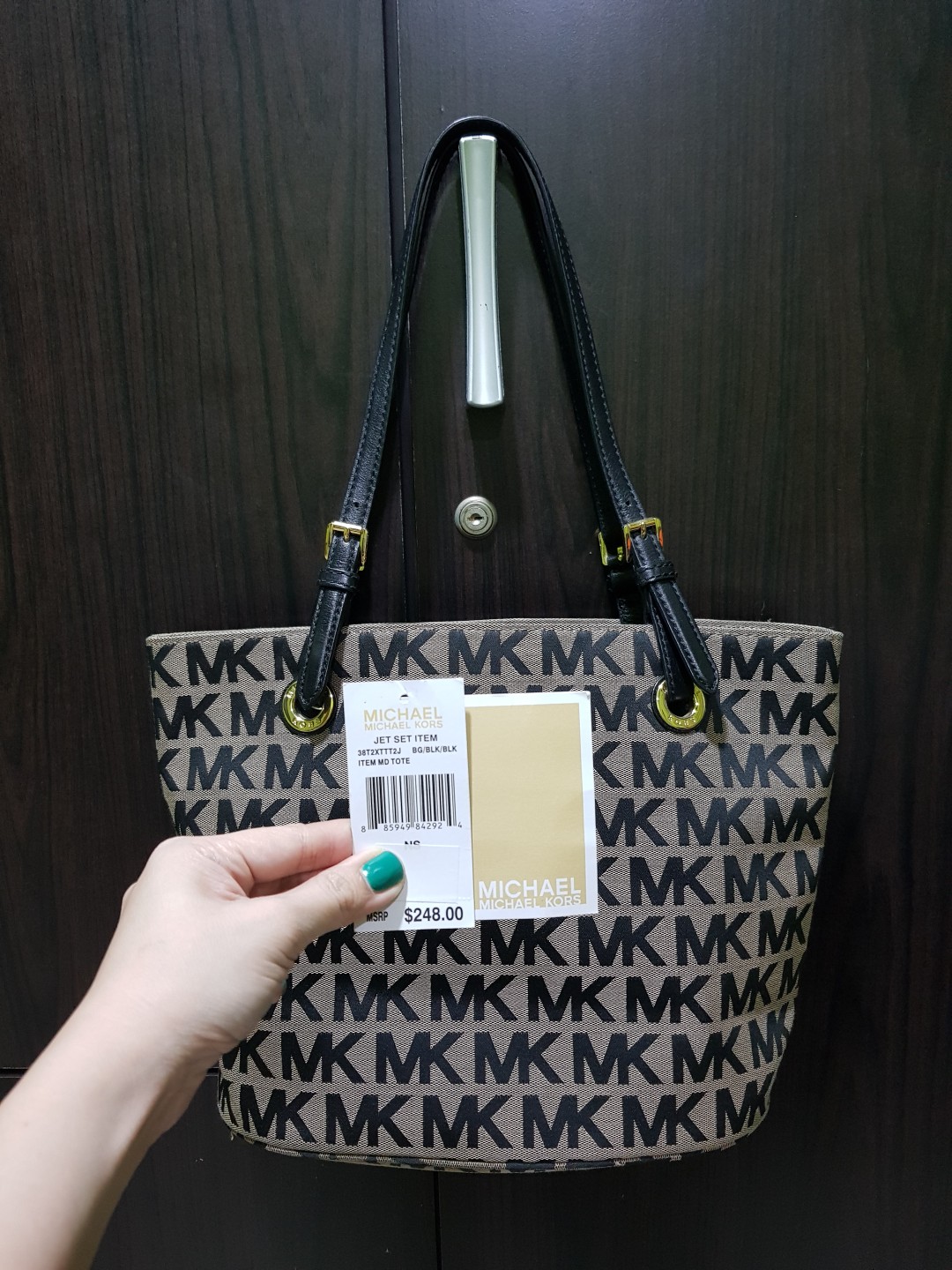 michael kors jet set monogram tote