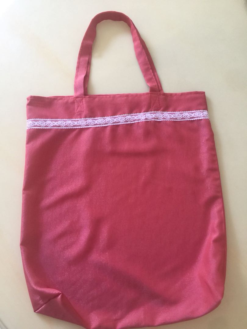 Pink Ping Foldable Fabric Bag Self Made