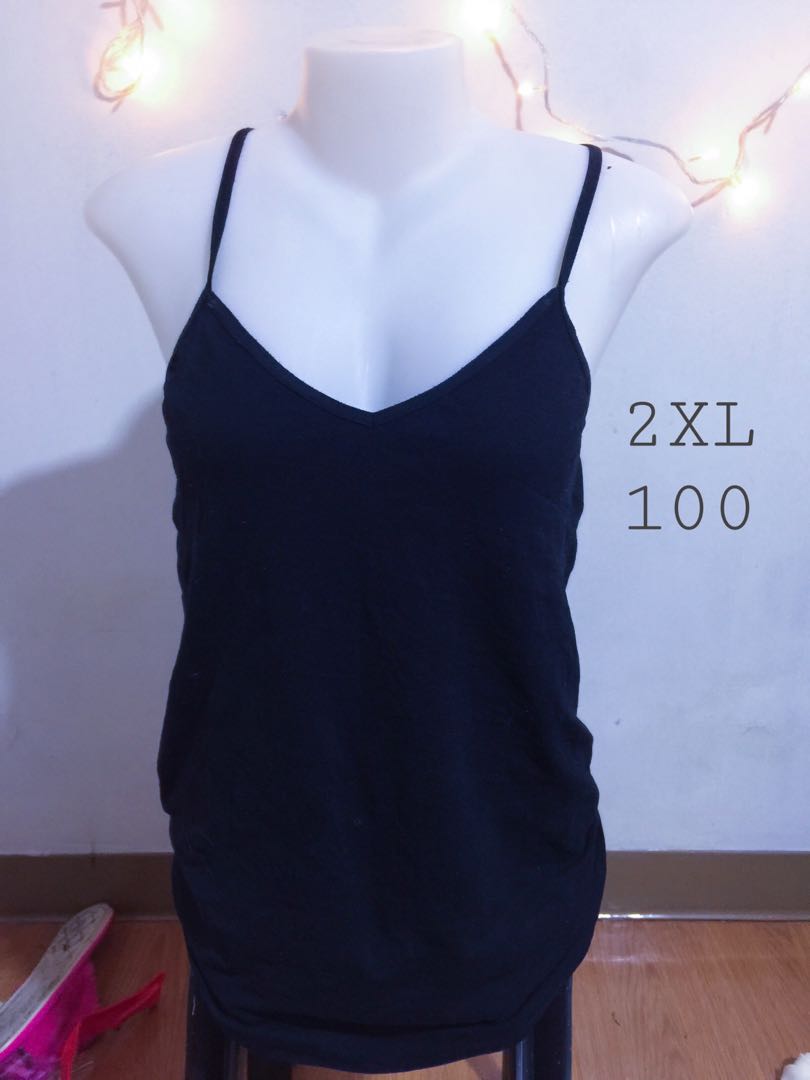 spaghetti strap black