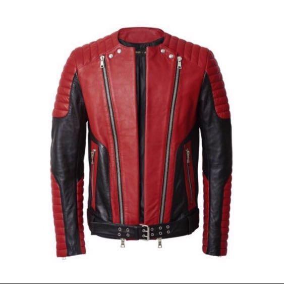 Red leather jacket h&m outlet
