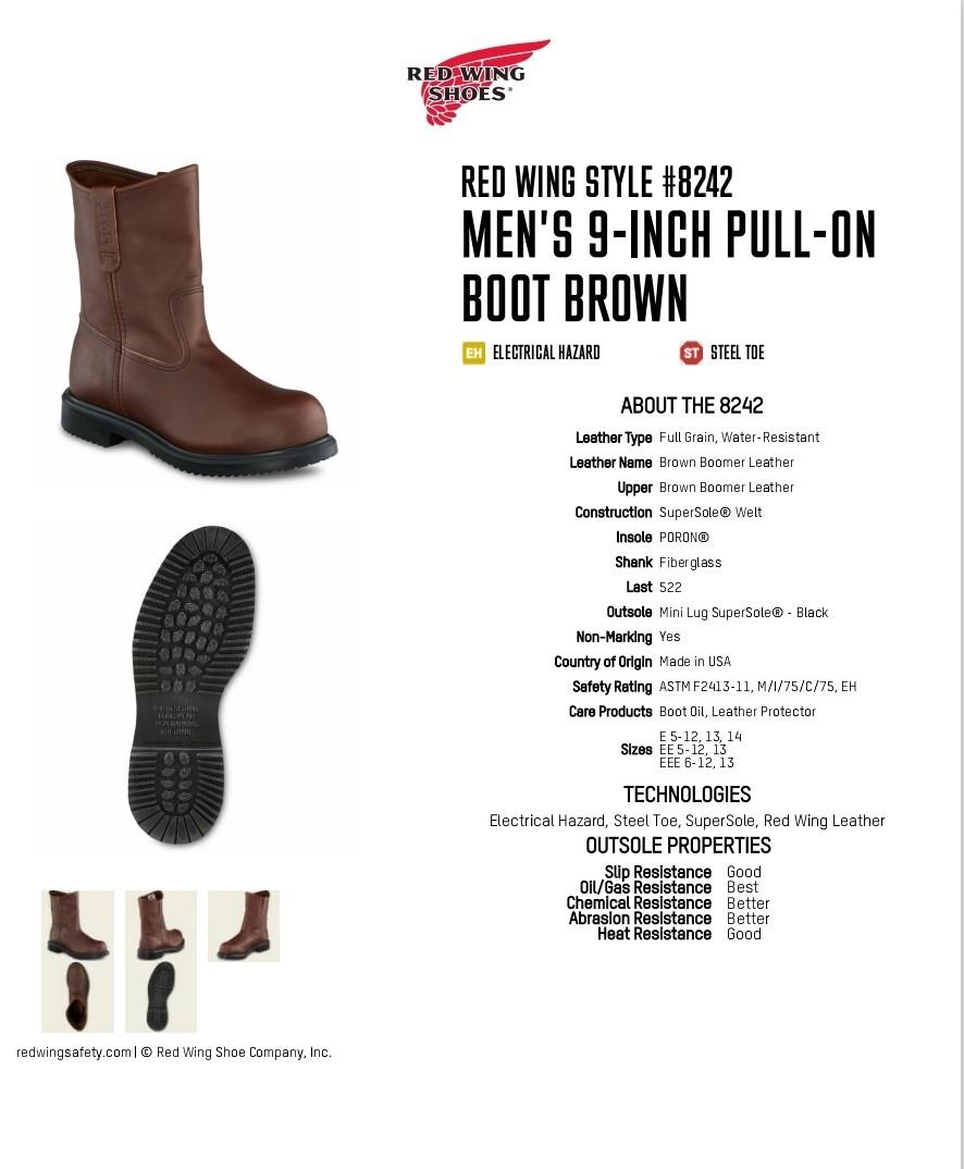 Red Wings 9inch Pull-On Brown Boots 