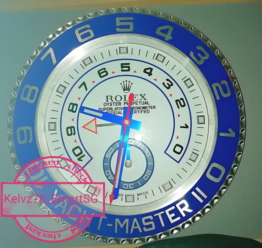 Rolex Yacht Master Wall Clock, Furniture & Home Living, Home Decor