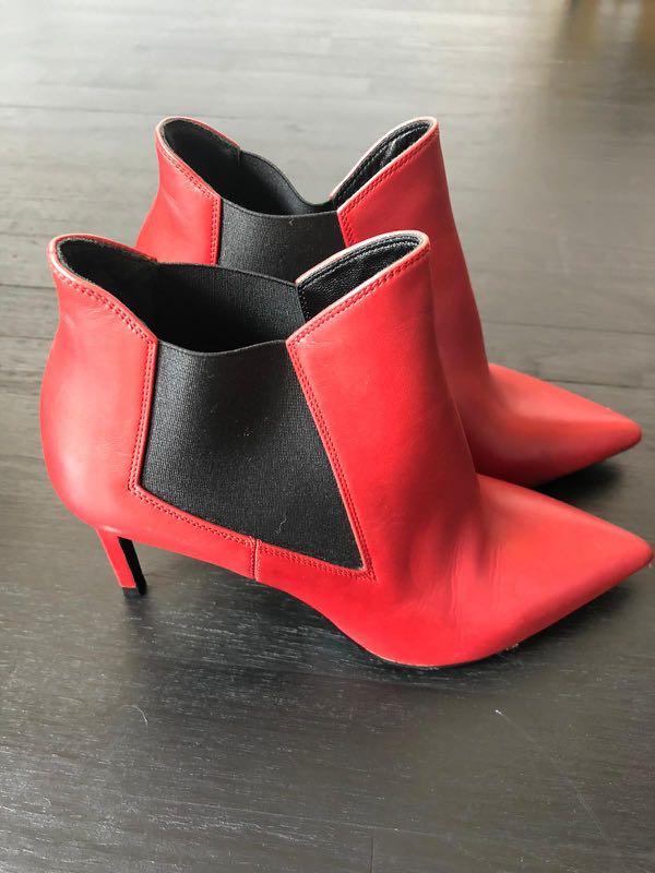saint laurent red boots