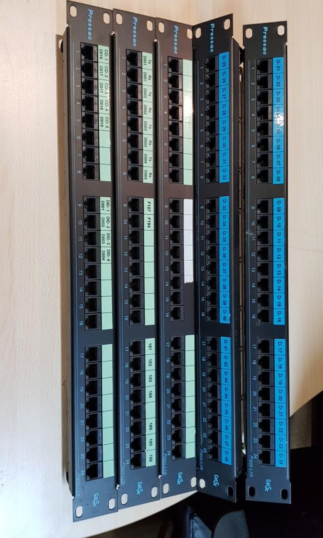 Server data patch panel (cat 5e) (Category: Networking) located in Singapore. Submitted by qnyh (Listing ID 191406766, Image 1). Description: $60 for 24 port ($300 for 120 port).