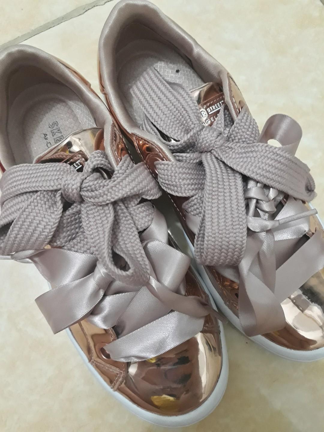 Skechers liquid bling rose gold shop