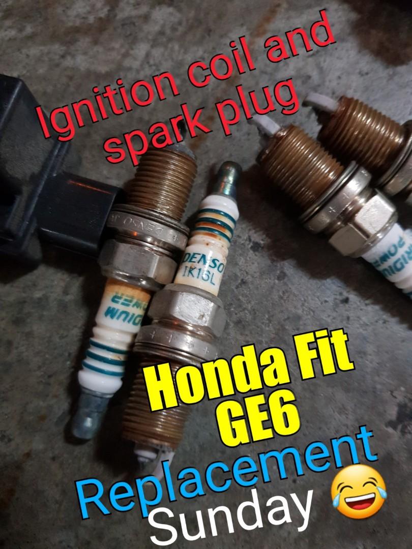 Sunday Night Honda Fit Ge6 Ignition Coil And Spark Plug Replacement Car Accessories Accessories On Carousell