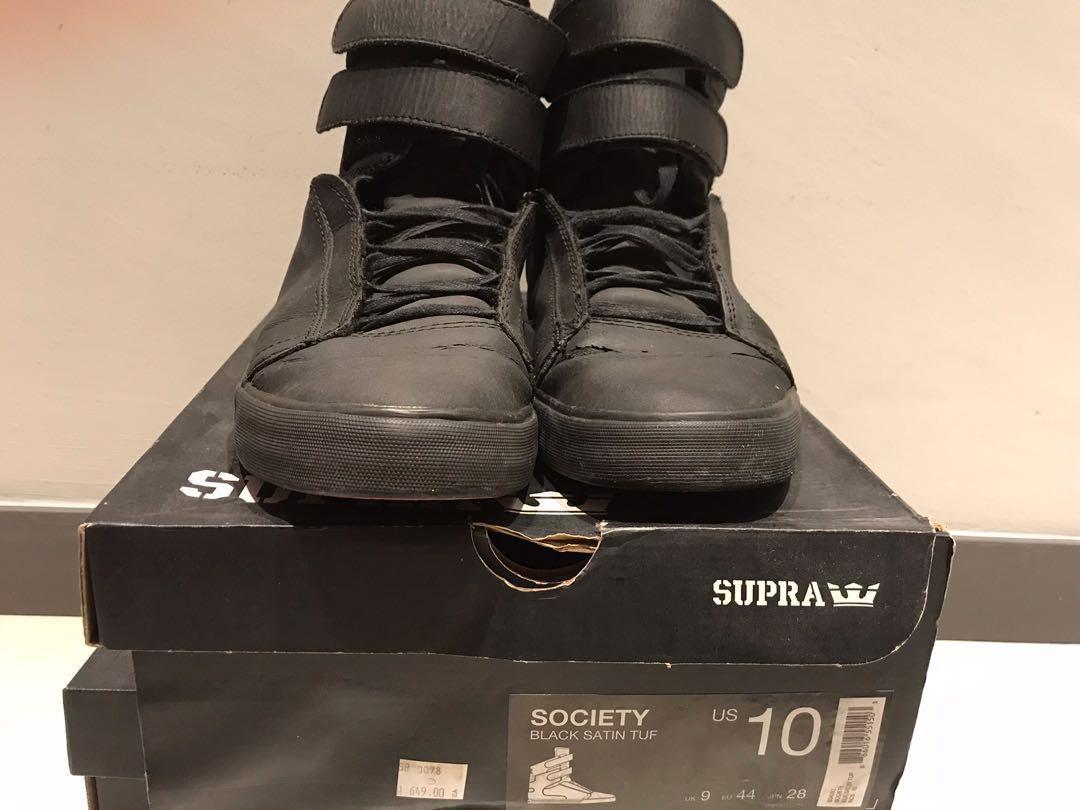 Supra society shop black satin tuf