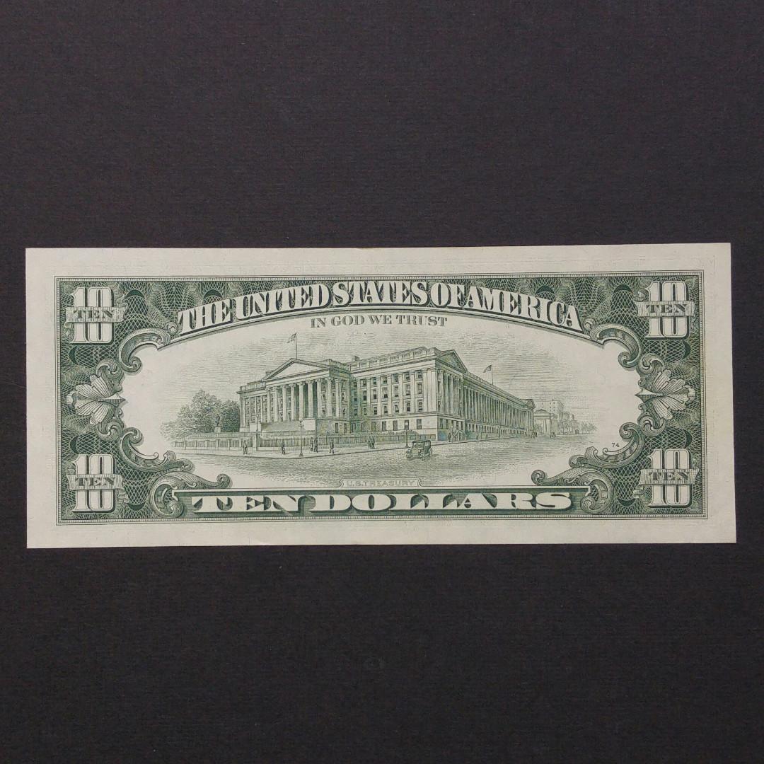 1985年全新美國$10元美金紙幣(B1974)