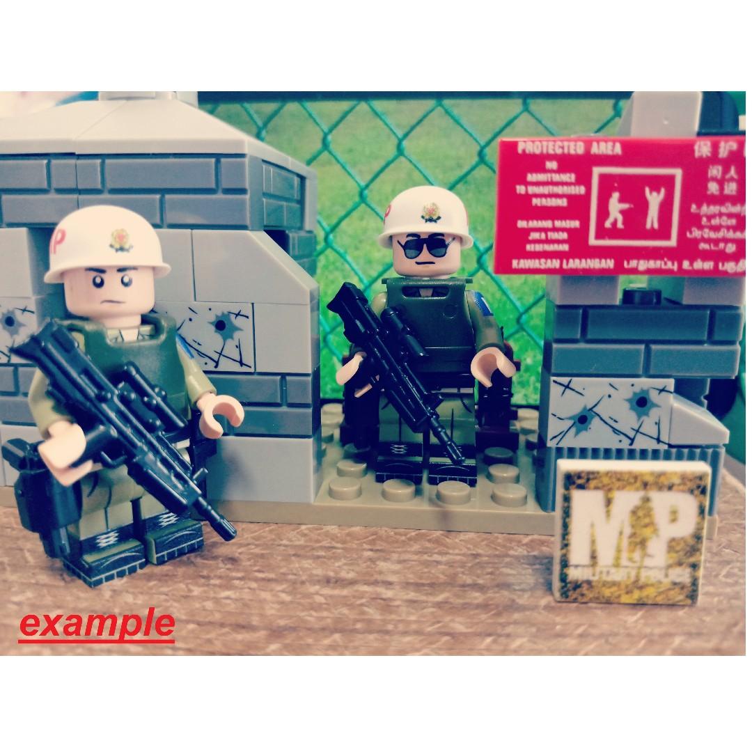 A SG Military Police minifigure MP Printed on real lego minifigure