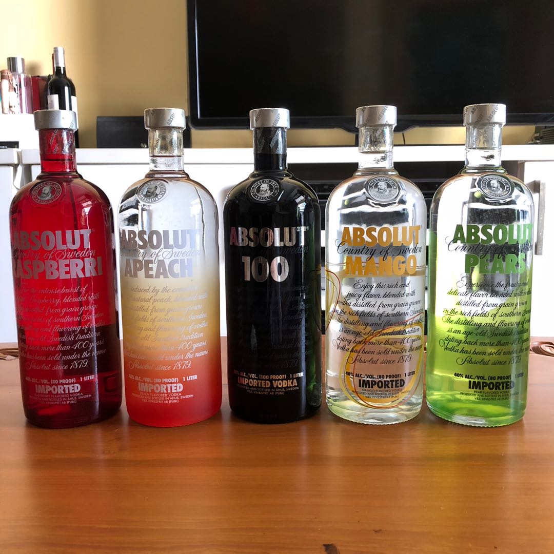 Absolut Vodka Raspberry Peach 100 Mango Pear Food Drinks Alcoholic Beverages On Carousell