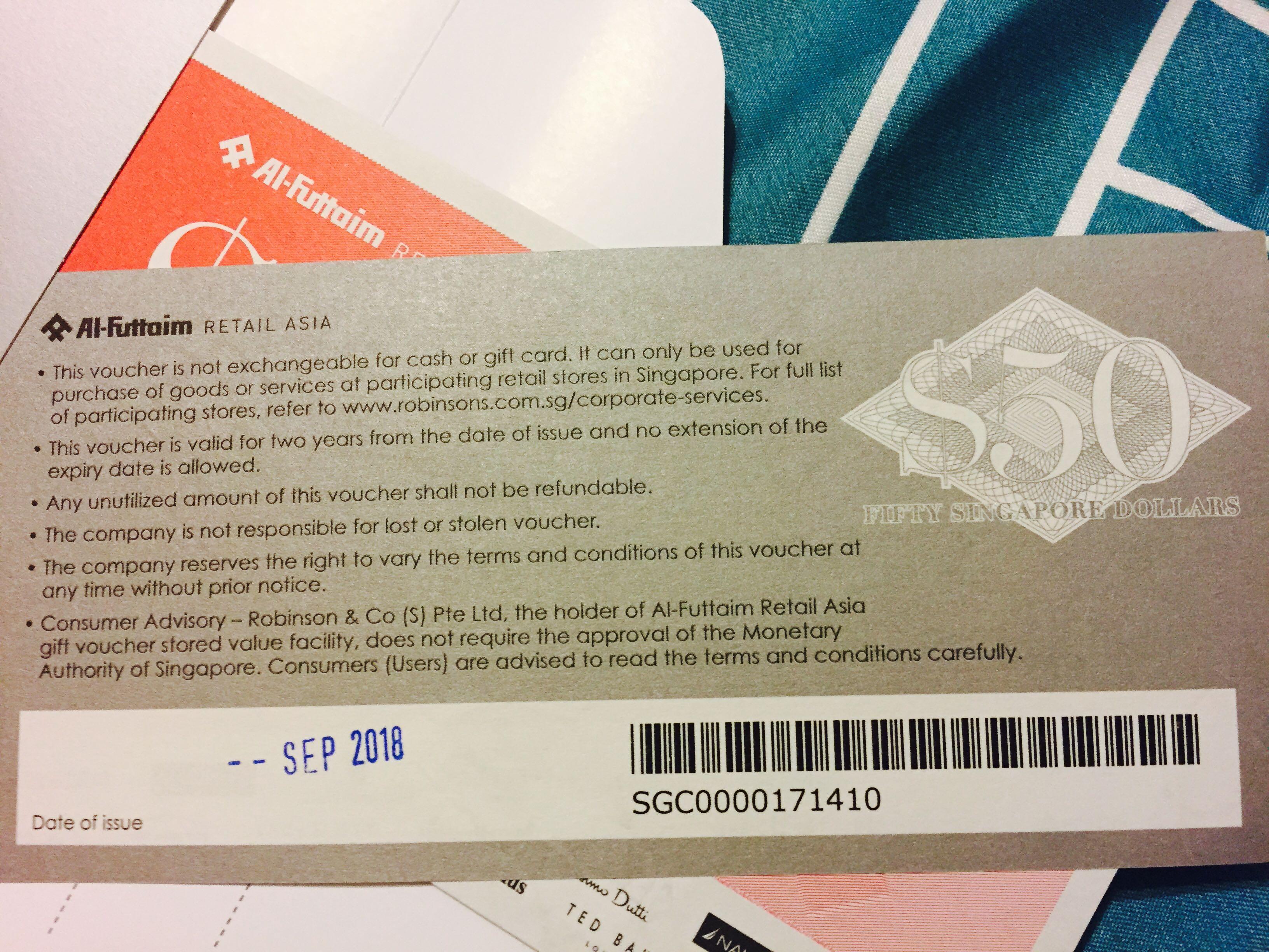 AlFuttaim 50 Voucher (Robinsons, Pull&Bear, Zara, Bebe, Marks & Spencer, Lacoste, Royal