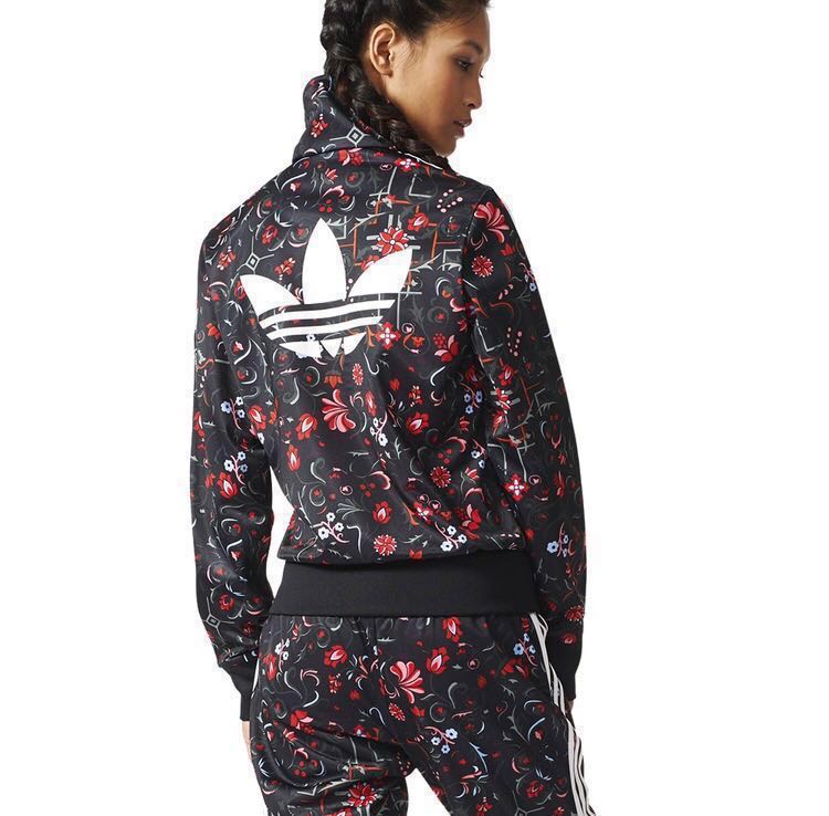 adidas floral print track jacket