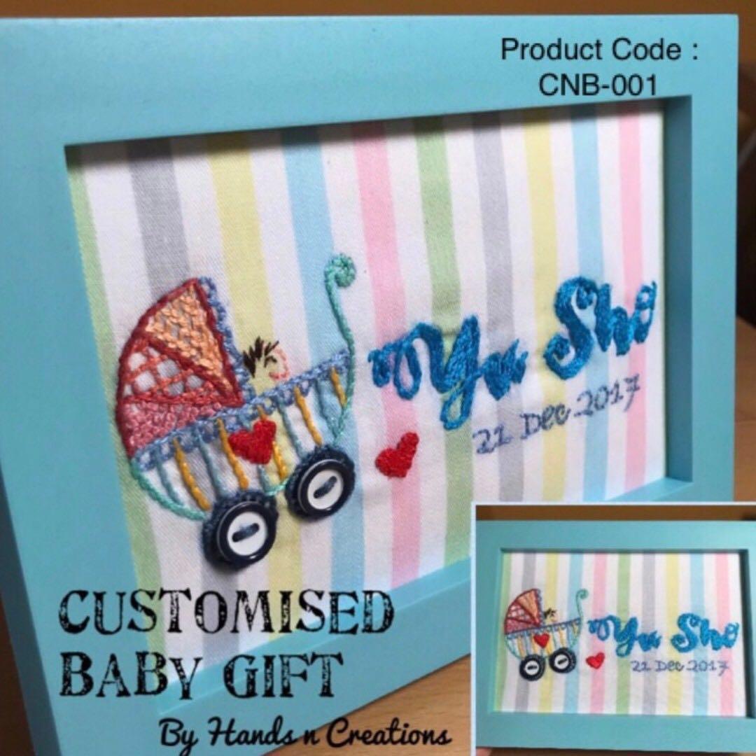 Baby Name Display Wall Display Wall Hanging Newborn Name Frame Embroidery Art Frame Design Craft Handmade Craft On Carousell