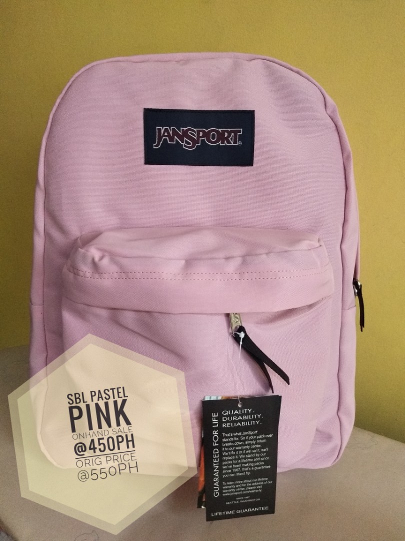 baby pink jansport backpack