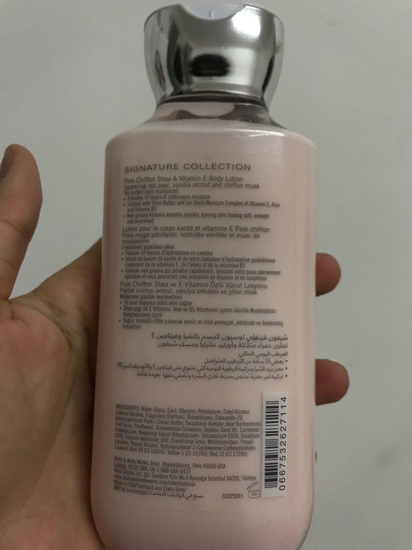 Bath Body Works Body Lotion Pink Chiffon Kesehatan Kecantikan Kulit Sabun Tubuh Di Carousell