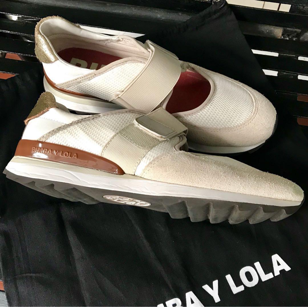 Bimba Y Lola Sneakers White, Fesyen Wanita, Sepatu di Carousell