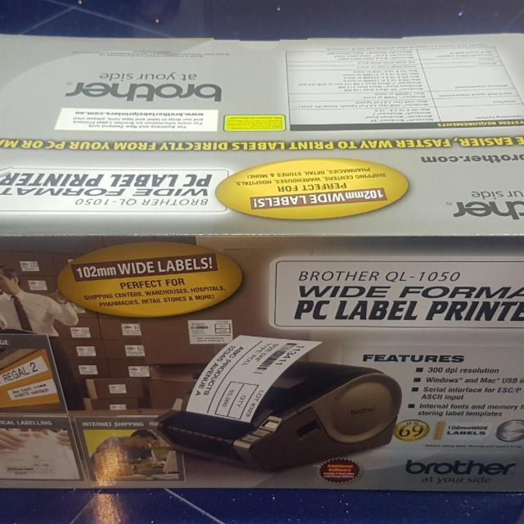 BNIB - Brother QL-1050 Wide Format PC Label Printer (Includes ...