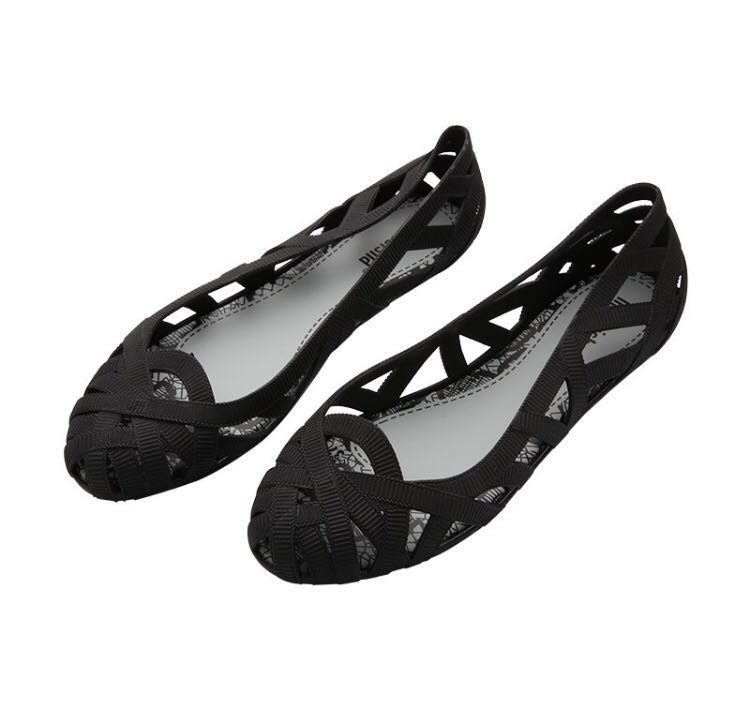 black jelly shoes womens