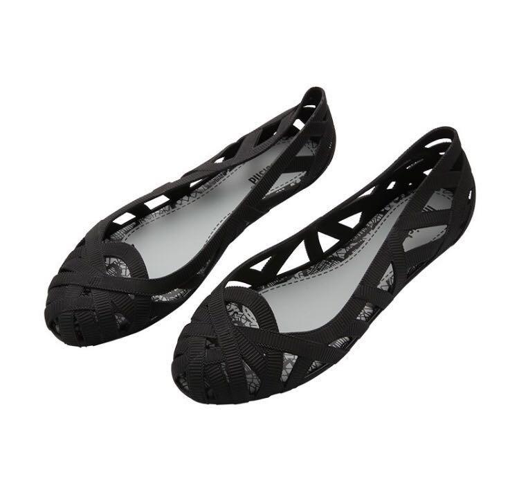 black jelly shoes womens