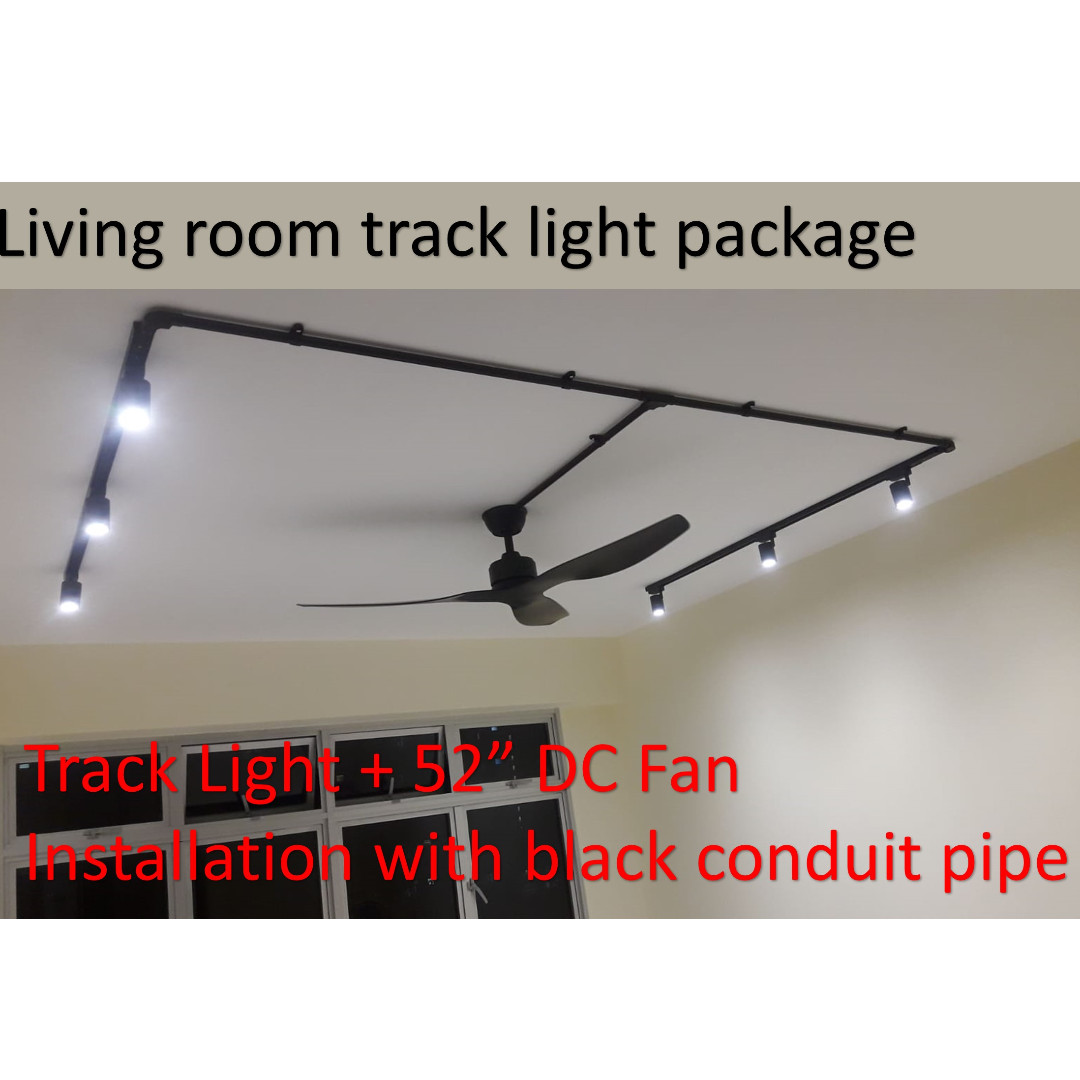 Fan with track lighting sales