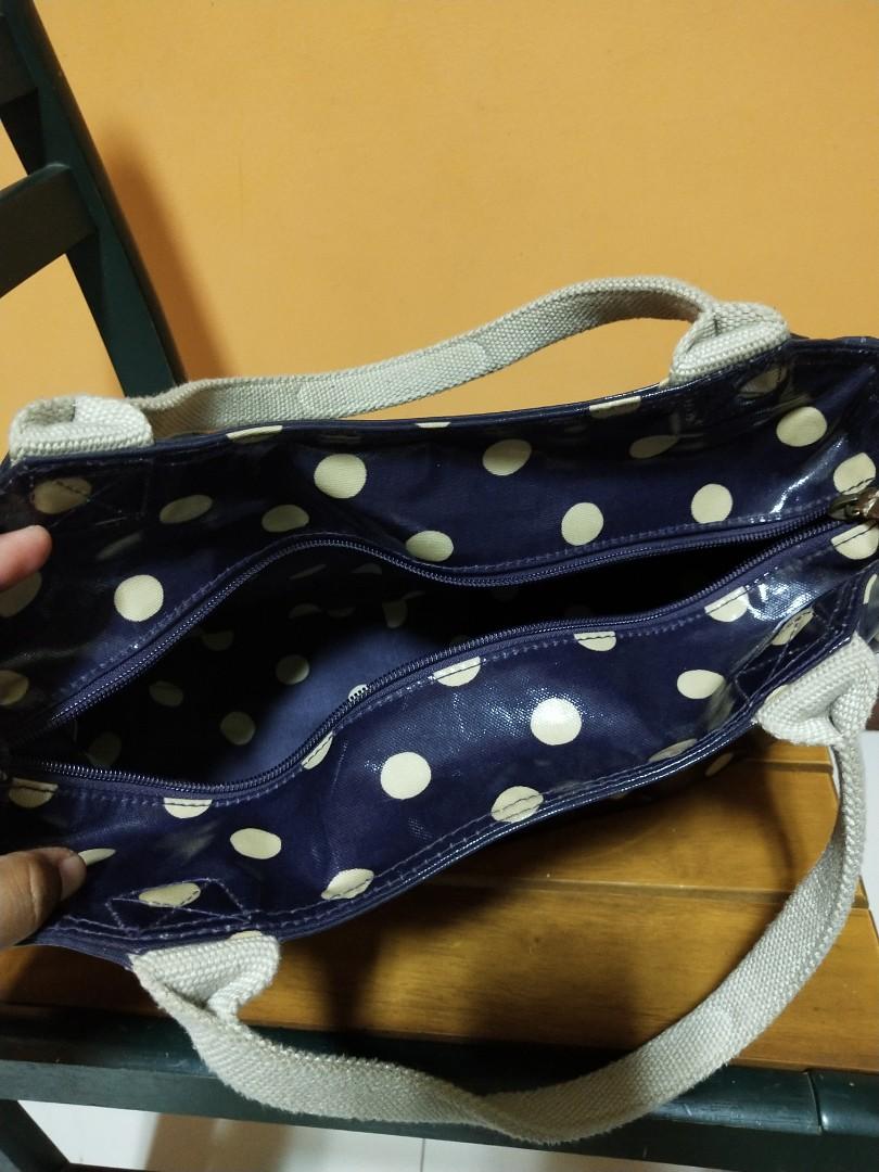 Preloved Cath Kidston Polka Dots Tote Bag Navy Blue Women s Fashion Bags Wallets Tote Bags on Carousell