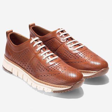 FOR SALE Cole Haan Zerogrand Perforated Sneaker British Tan Leather Ivory Size 8M Men s Fashion Footwear Sneakers on Carousell