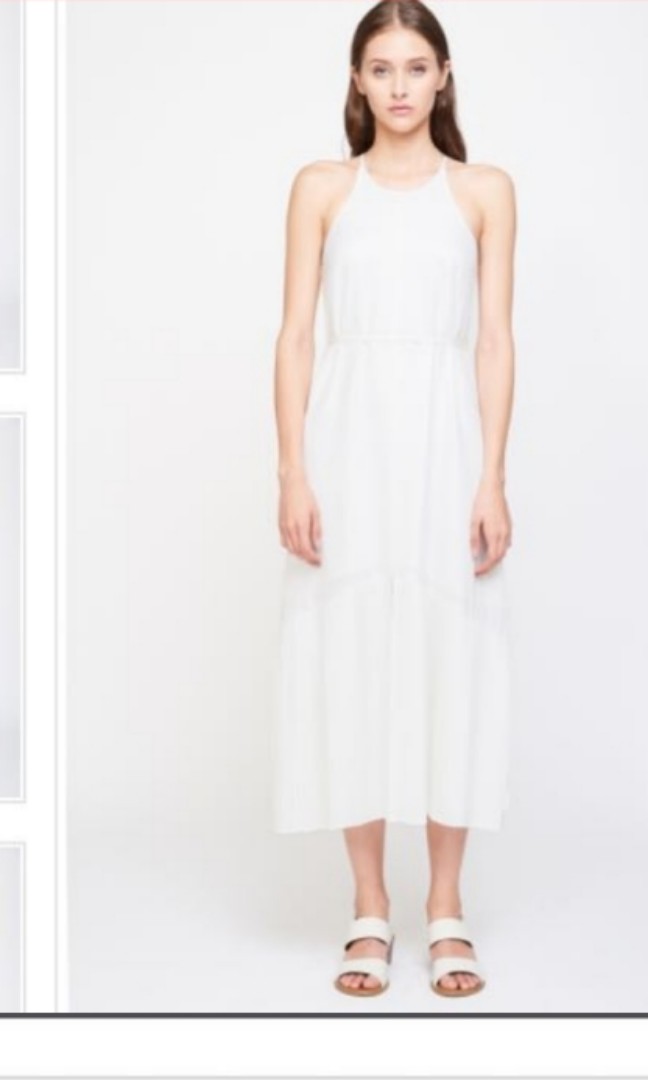 White Pleated Maxi Dress