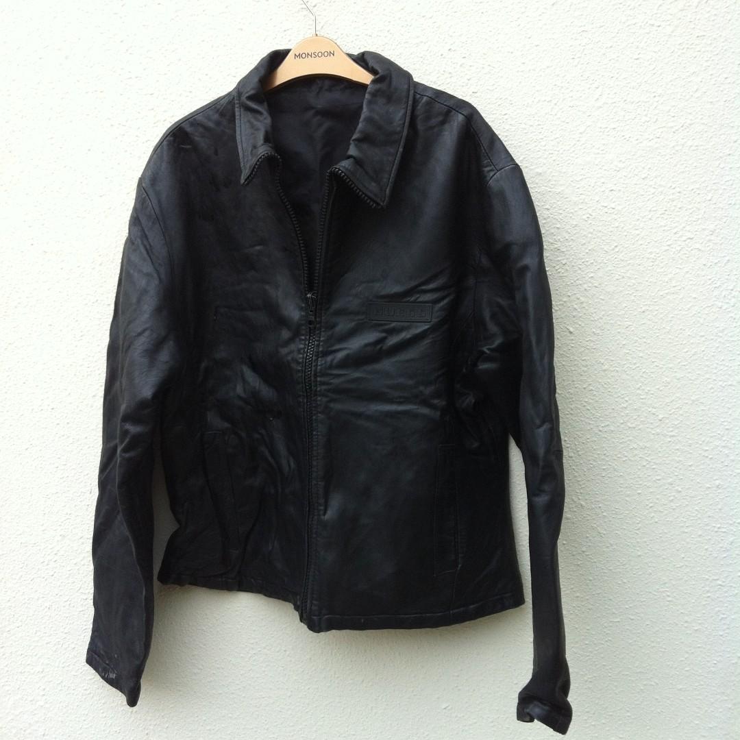 guess genuine leather jacket
