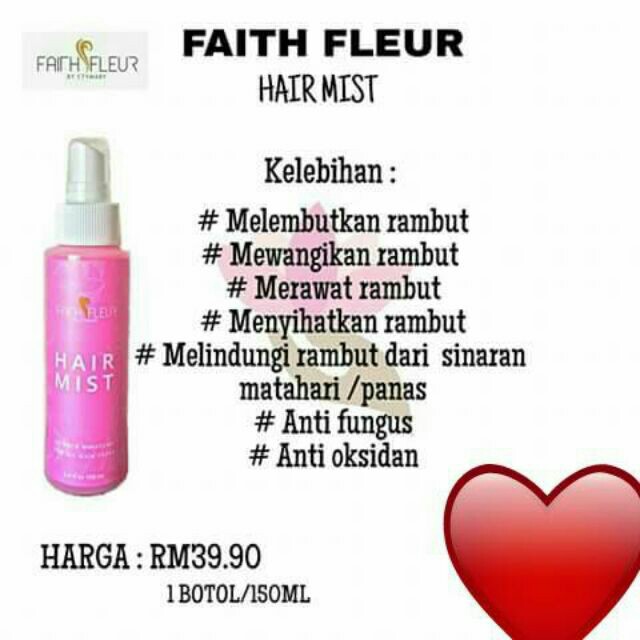 Hair Mist Faith Fleur Health Beauty Hair Care On Carousell
